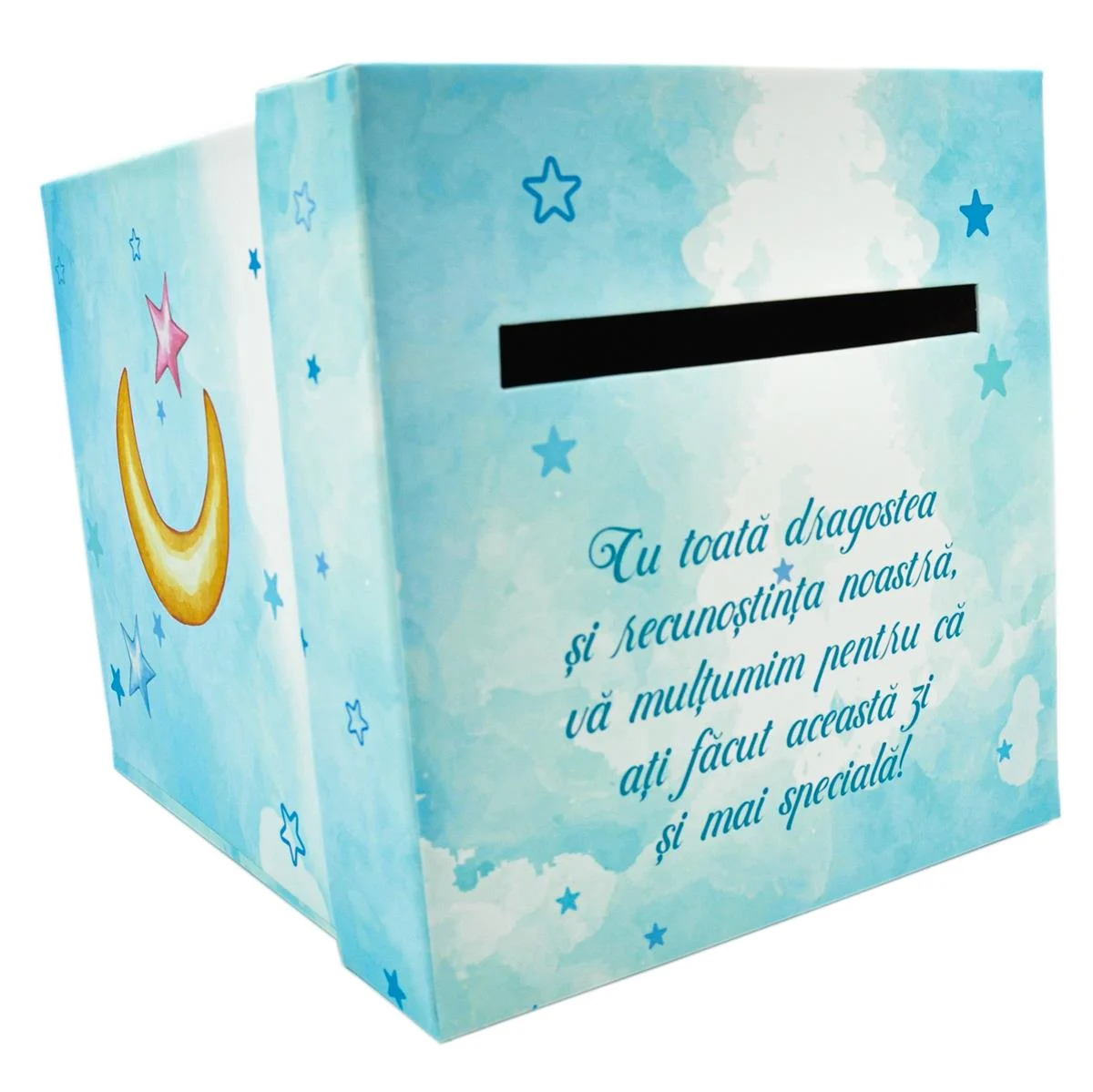 Cutie dar (bani) botez, nepersonalizata, design bleo cu Mickey mouse, dim. 21x21x26 cm - imagine 7