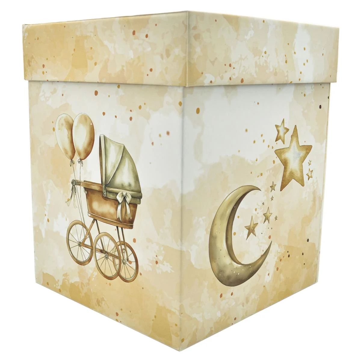 Cutie dar (bani) botez, nepersonalizata, design ursulet crem, dim. 21x21x26 cm - imagine 6