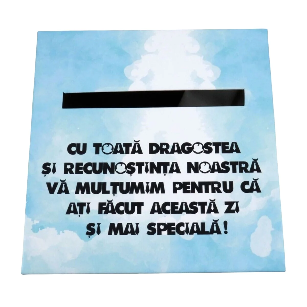 Cutie dar (bani) botez, nepersonalizata, design Boss Baby, bleu, dim. 21x21x26 cm - imagine 3