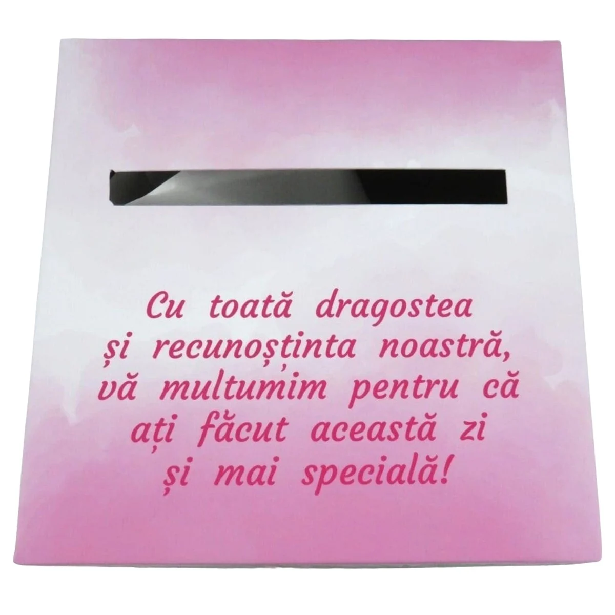 Cutie dar (bani) botez, nepersonalizata, design Jungle-Safari verde cu roz, dim. 21x21x26 cm - imagine 5