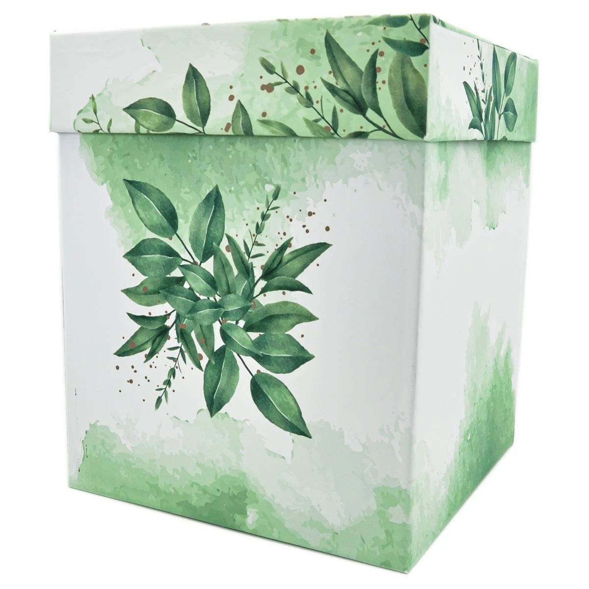 Cutie dar (bani) Nuntă, nepersonalizata, design verde cu miri, dim. 21x21x26 cm - imagine 4
