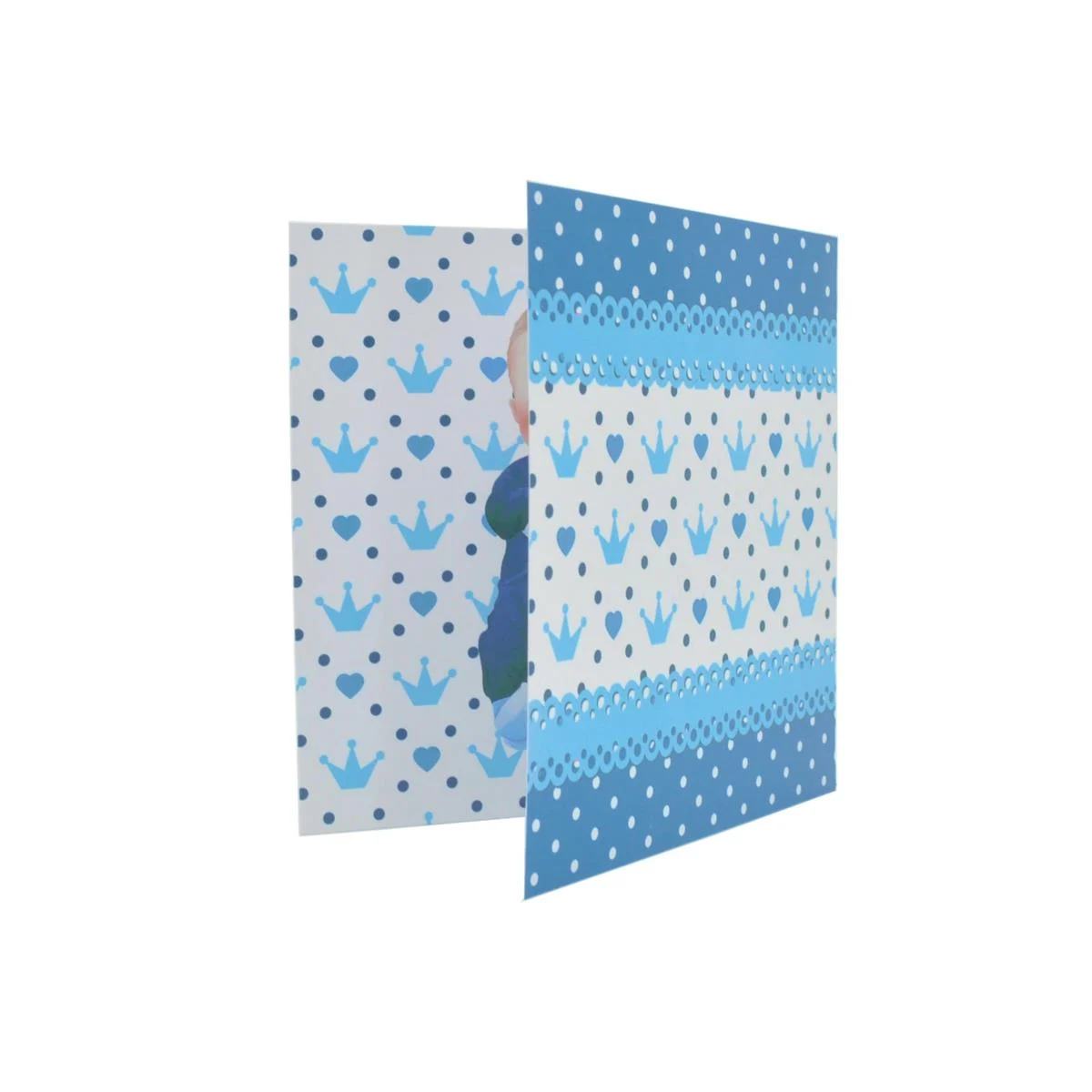 Invitatie botez tip Carte, plic personalizat, Printisor, bleu - imagine 8