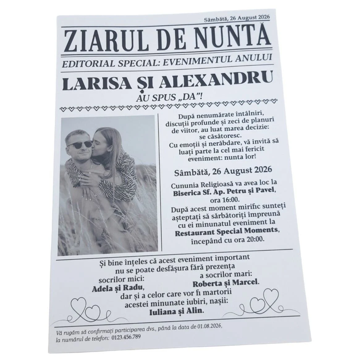 Invitatie nunta ”Ziarul de nunta” - imagine 3