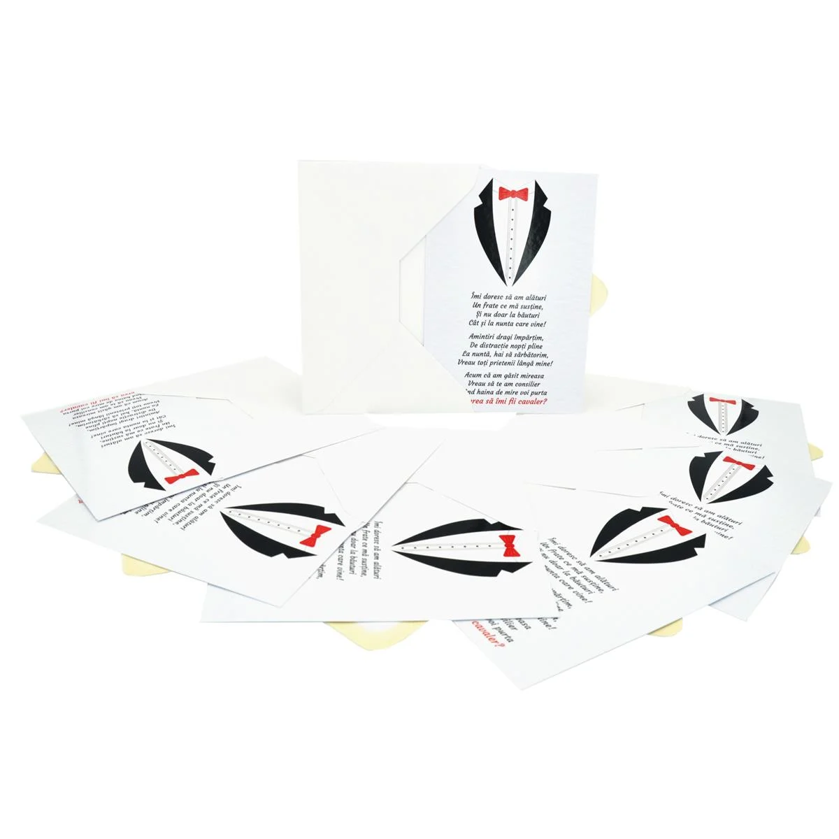 Invitatie cavaleri de onoare tip Card, cu plic alb - imagine 3