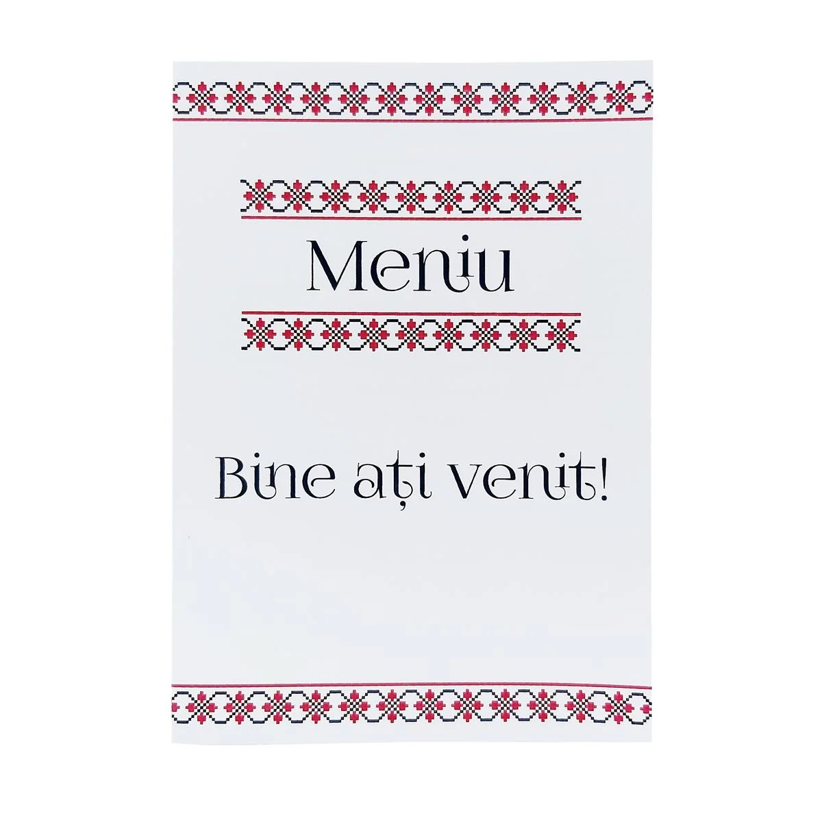 Meniu pentru nunta sau botez, model traditional rosu - imagine 3