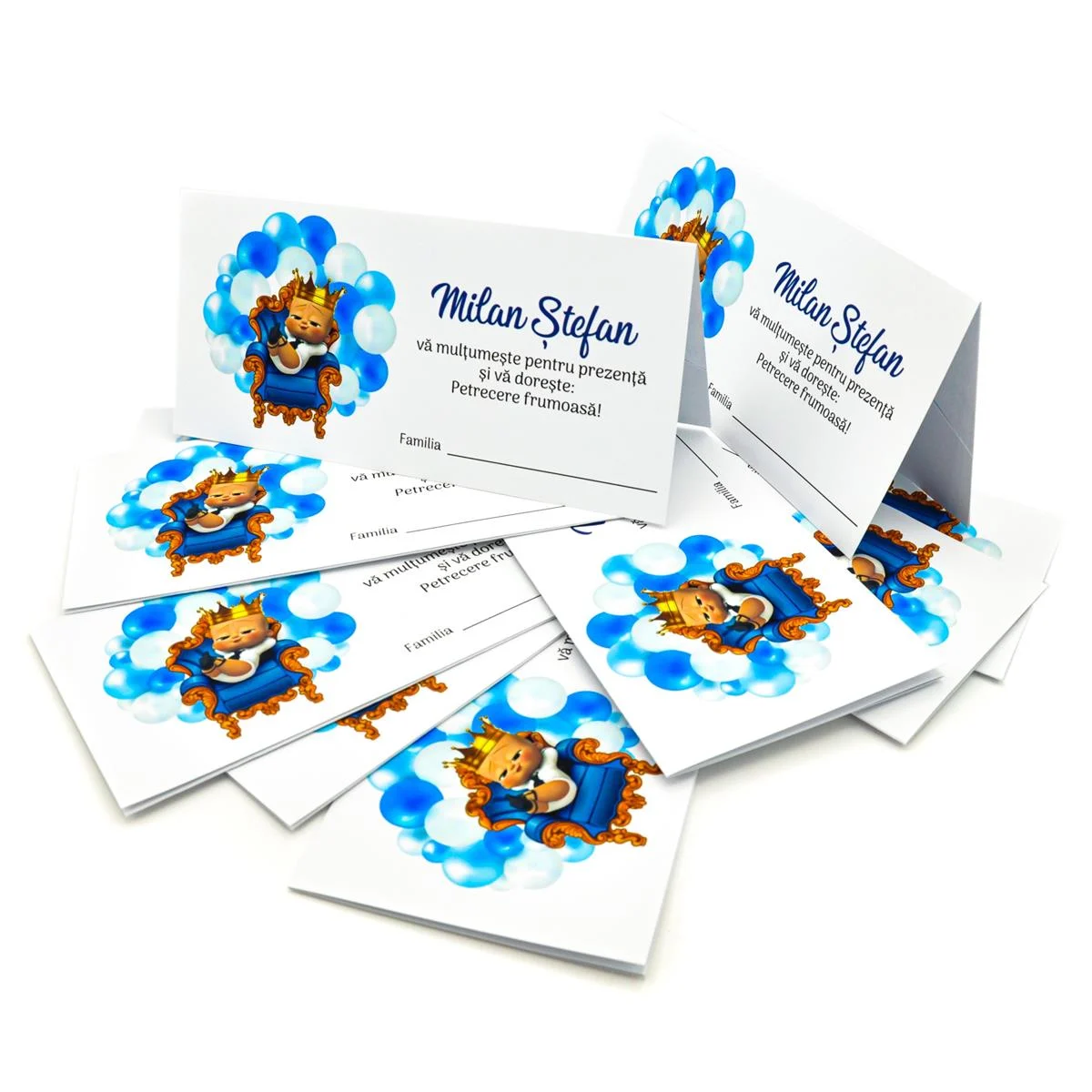 Plic de Dar (bani) pentru botez, tematica baby bos baloane albastru bleo , personalizat cu nume - imagine 3